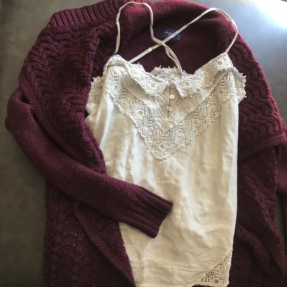 AE Knit Waterfall sweater